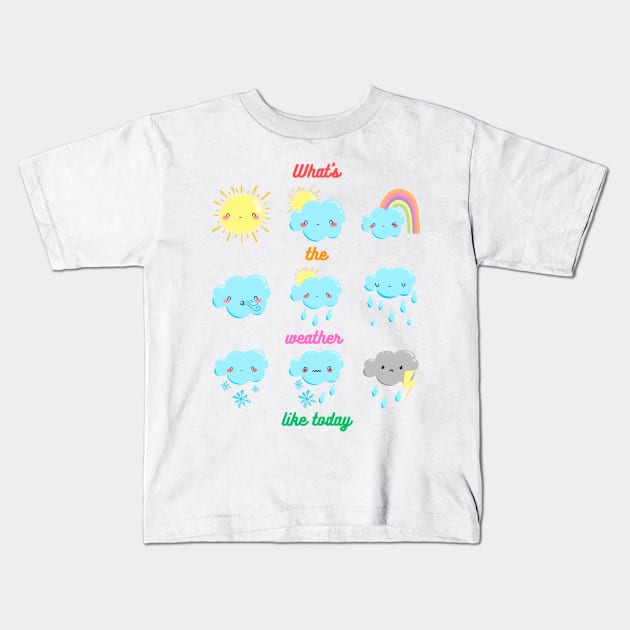 What's the weather like today Kids T-Shirt by Subspace Balloon